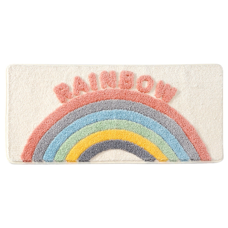 Feblilac Rainbow Tufted Bath Mat