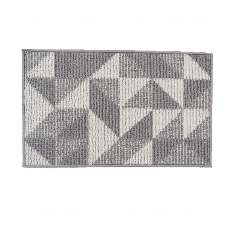 Feblilac Grey Triangle Pattern Bath Mat, Simple Modern Geometry Bathroom Rug, Soft Flush Non-Slip Water Absorbent Mat