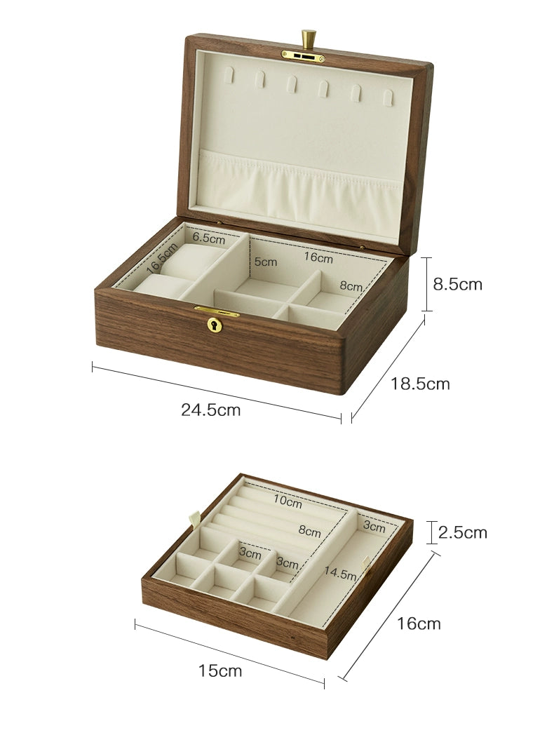Black Walnut Solid Wood Jewelry Box