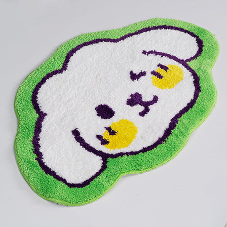 Feblilac Cute Dogs Bath Mat, Lovely Cartoon Bathroom Rug, Soft Flush Non-Slip Water Absorbent Mat for Bath Tub Shower Room