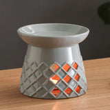 Light Grey Checkered Huge Candles & Aromatherapy Burners for Home, Aroma Burner