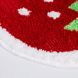 Red Strawberry Bath Mat, Cute Carpet for Bathroom, Soft and Non-Slip