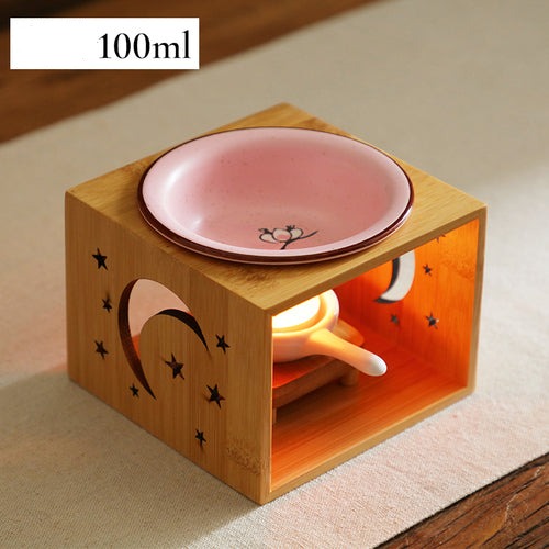 Natural Bamboo Aromatherapy Lamp & Ceramic Essential Oil Stove Aroma Burner