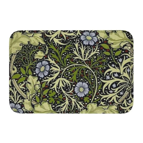 Custom William Morris Compton Floral Art Nouveau Pattern Doormat Bath Door Floor Mat Textile Pattern Toilet Rug Carpet Footpad