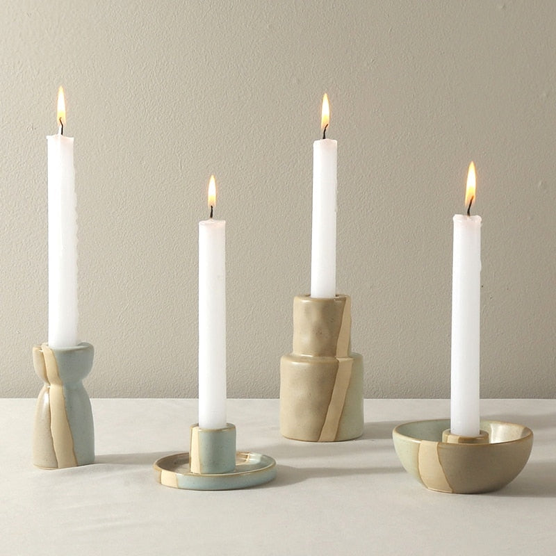 3-tone Ceramic Candle Holders