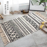 Retro Bohemia Hand Woven Cotton Linen Carpet Tassel Rug Floor Mat Tapestry Decorative Blanket Home Decor