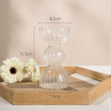 Ribbed Borosilicate Glass Vase