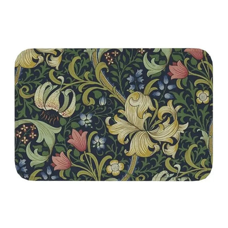 Custom William Morris Compton Floral Art Nouveau Pattern Doormat Bath Door Floor Mat Textile Pattern Toilet Rug Carpet Footpad