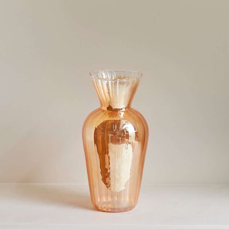 Gold Coat Glass Vase