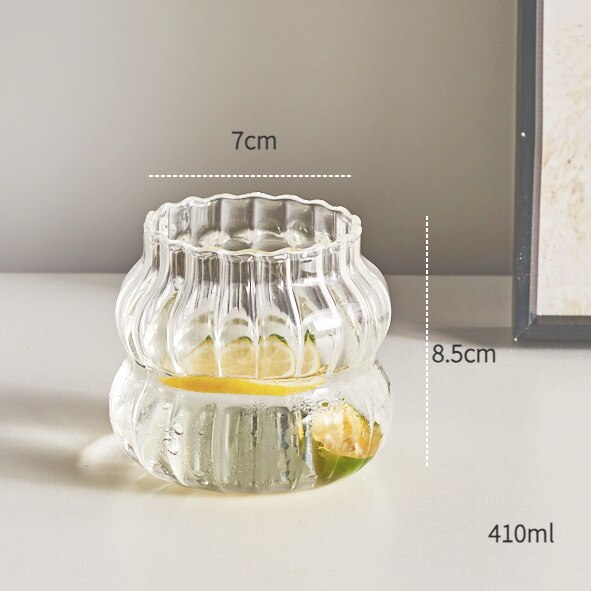 Borosilicate Ribbed Glass Cup