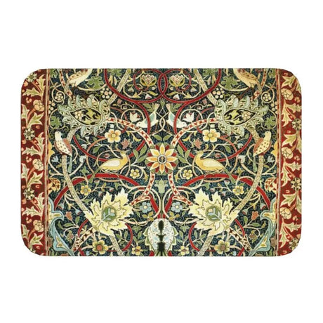Custom William Morris Compton Floral Art Nouveau Pattern Doormat Bath Door Floor Mat Textile Pattern Toilet Rug Carpet Footpad