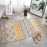 Retro Bohemia Hand Woven Cotton Linen Carpet Tassel Rug Floor Mat Tapestry Decorative Blanket Home Decor