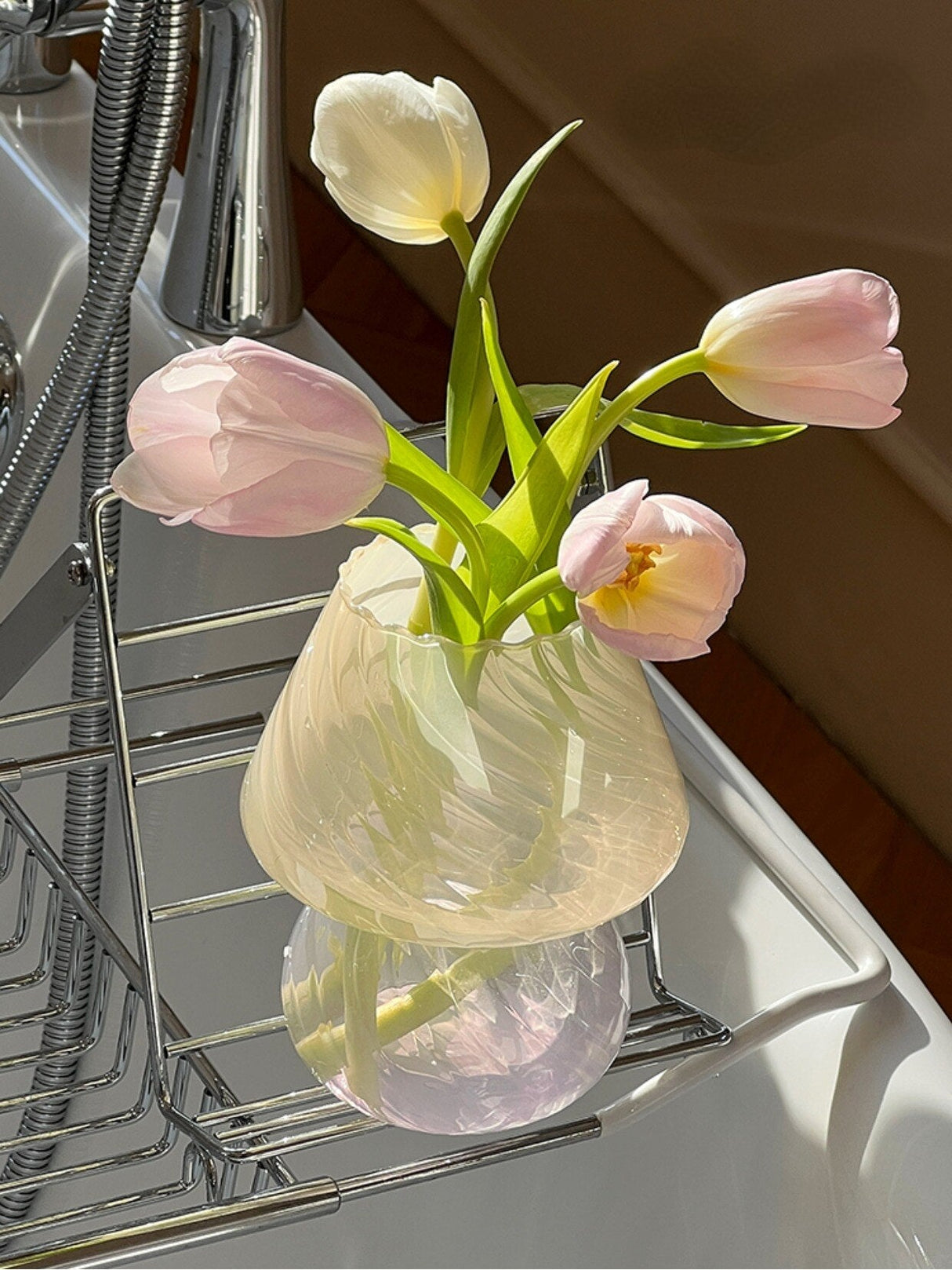 Nordic Stripy Glass Vase