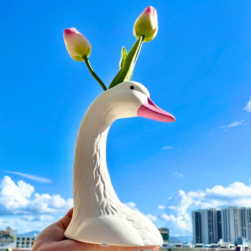 Swan Ceramic Vase