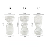 Ribbed Borosilicate Glass Vase