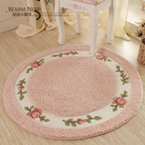Flower Doormat Soft Plush Round Rotating new Chair Floor Mat Modern Bathroom Carpet Children Play Rugs