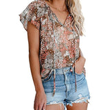 2021 Spring And Summer New Printed V-Neck Shirt