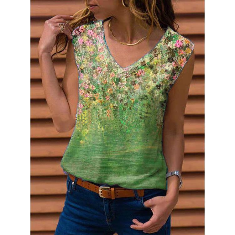 2021 New Floral Vest Sleeveless T-Shirt