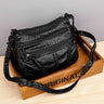 Casual soft leather solid color large capacity shoulder bag