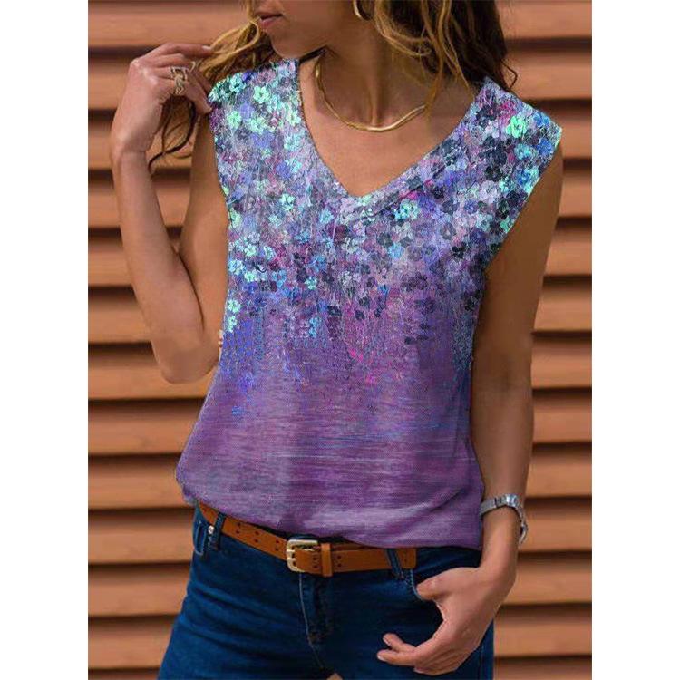 2021 New Floral Vest Sleeveless T-Shirt