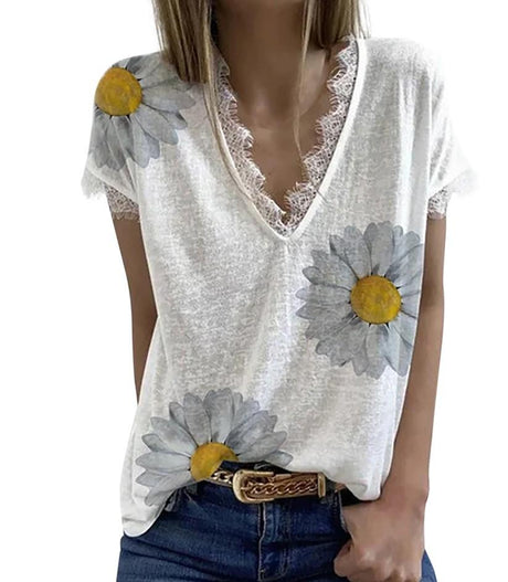 2021 Chrysanthemum Lace T-Shirt