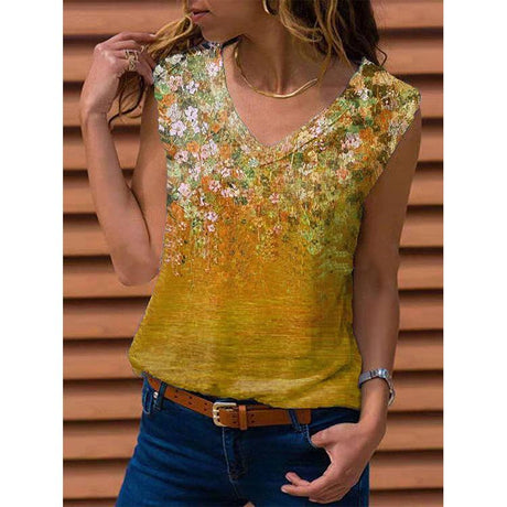 2021 New Floral Vest Sleeveless T-Shirt