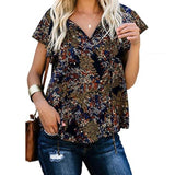 2021 Spring And Summer New Printed V-Neck Shirt