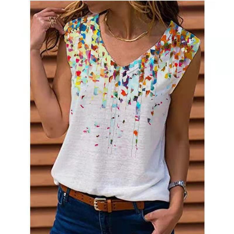 2021 New Floral Vest Sleeveless T-Shirt