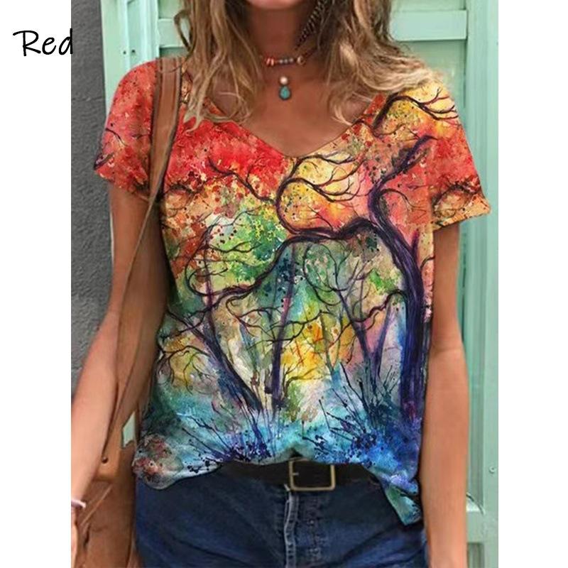 2021 New Summer Street Print Short-Sleeved T-Shirt