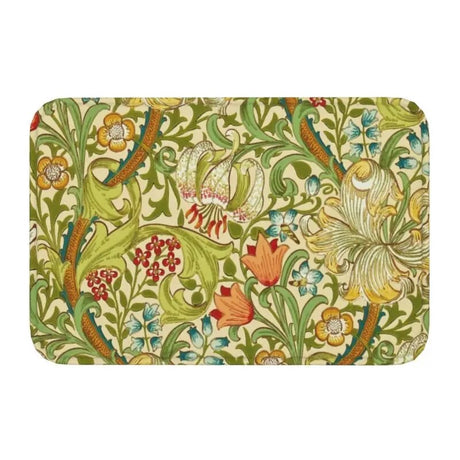 Custom William Morris Compton Floral Art Nouveau Pattern Doormat Bath Door Floor Mat Textile Pattern Toilet Rug Carpet Footpad