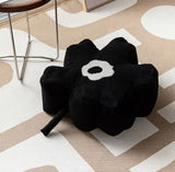 Abstract Flower Cushion - White, Beige, Black