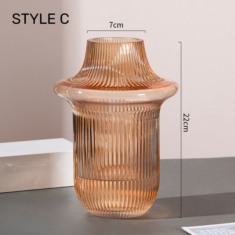 Pleated Glass Vase -  3 colours