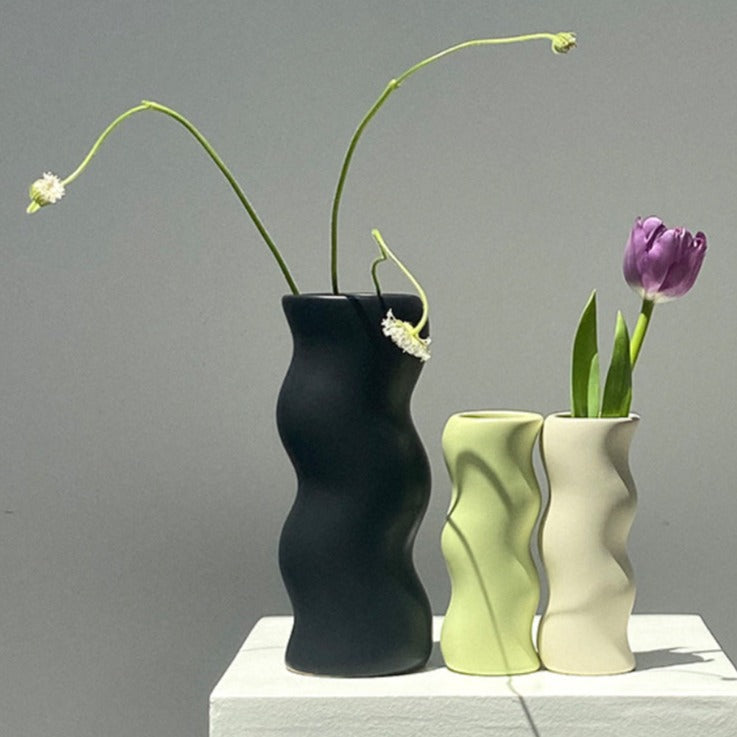 Wavy Ceramic Vase