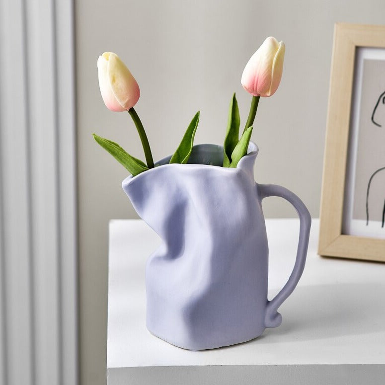 Paper Bag Inspired Ceramic Vase