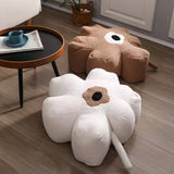 Abstract Flower Cushion - White, Beige, Black