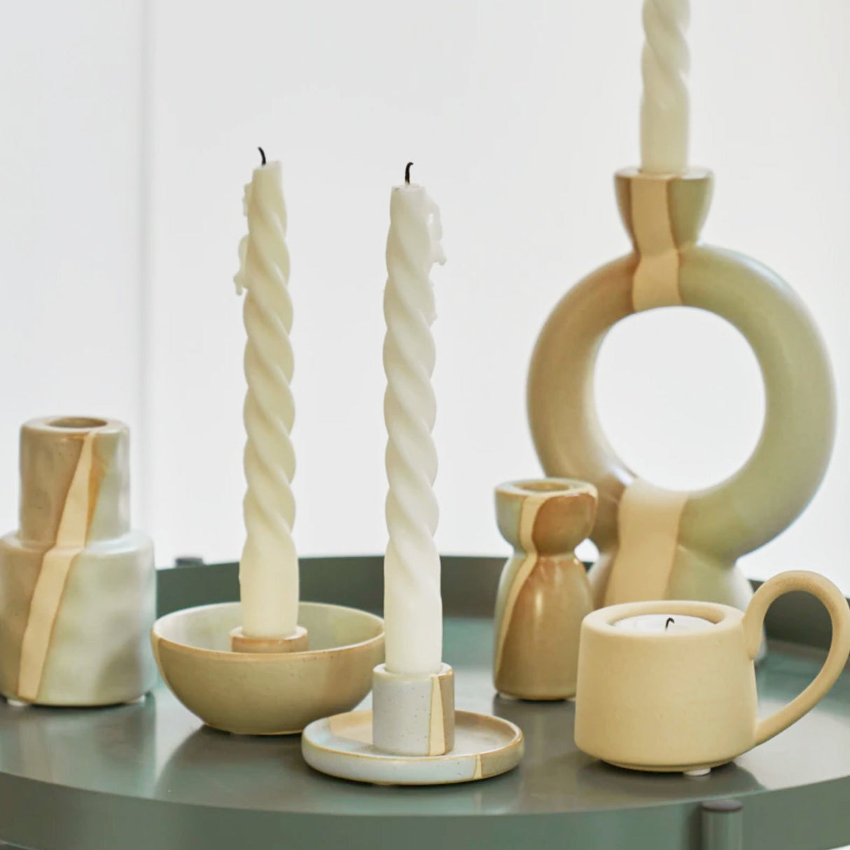 3-tone Ceramic Candle Holders