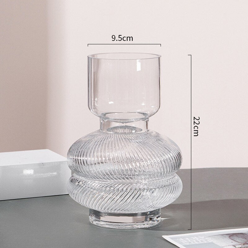 Pleated Glass Vase -  3 colours