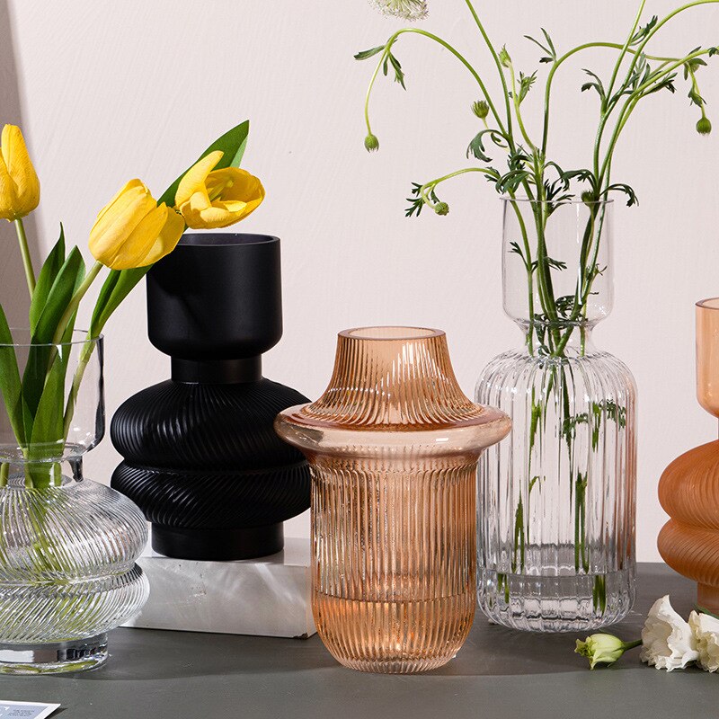 Pleated Glass Vase -  3 colours