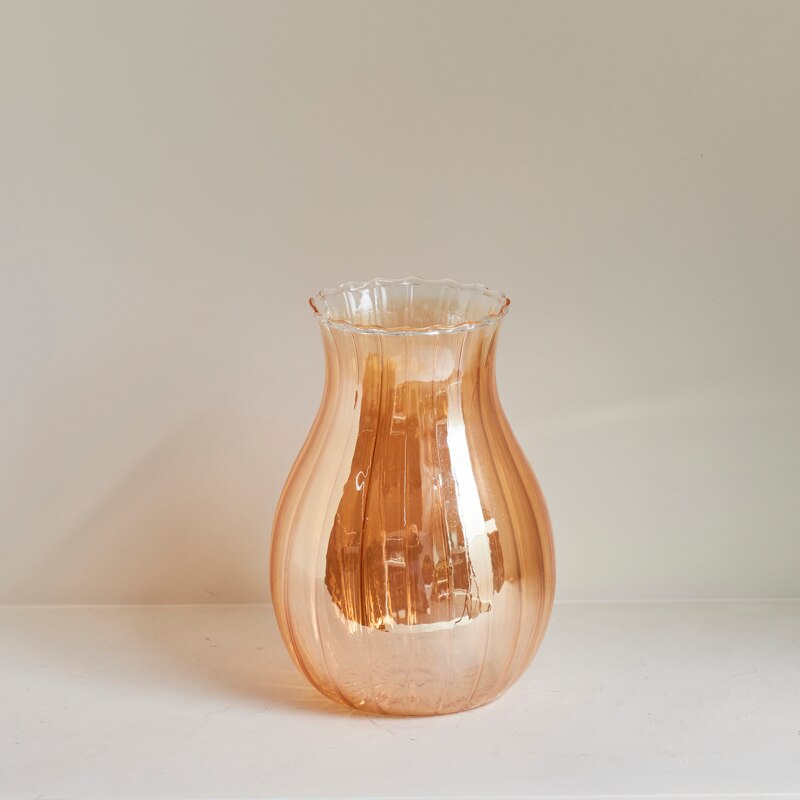 Gold Coat Glass Vase