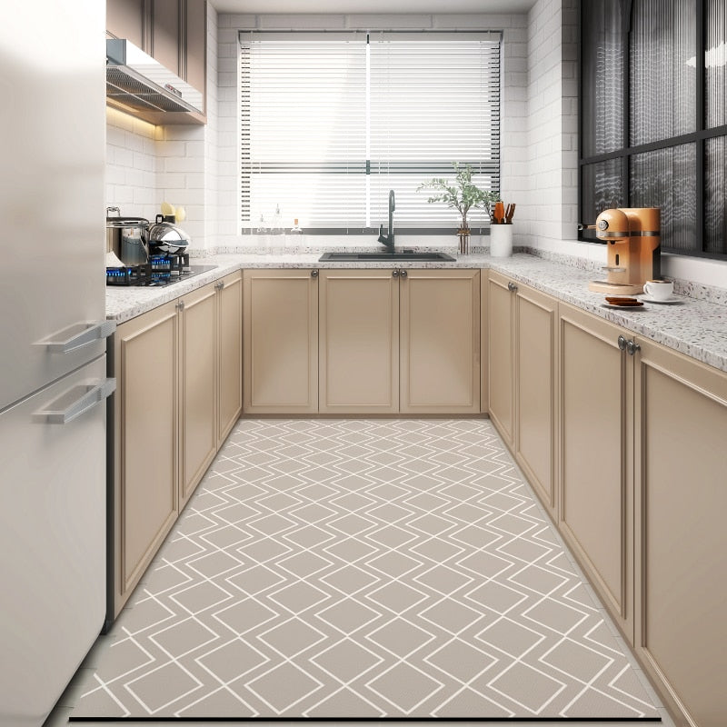 Anti-fouling Oil-proof Kitchen Carpet Home Large Area Scrubable Pvc Waterproof Floor Mat Balcony Bathroom Non-slip Rug