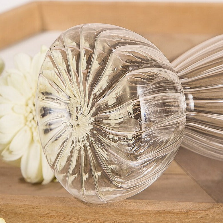 Ribbed Borosilicate Glass Vase