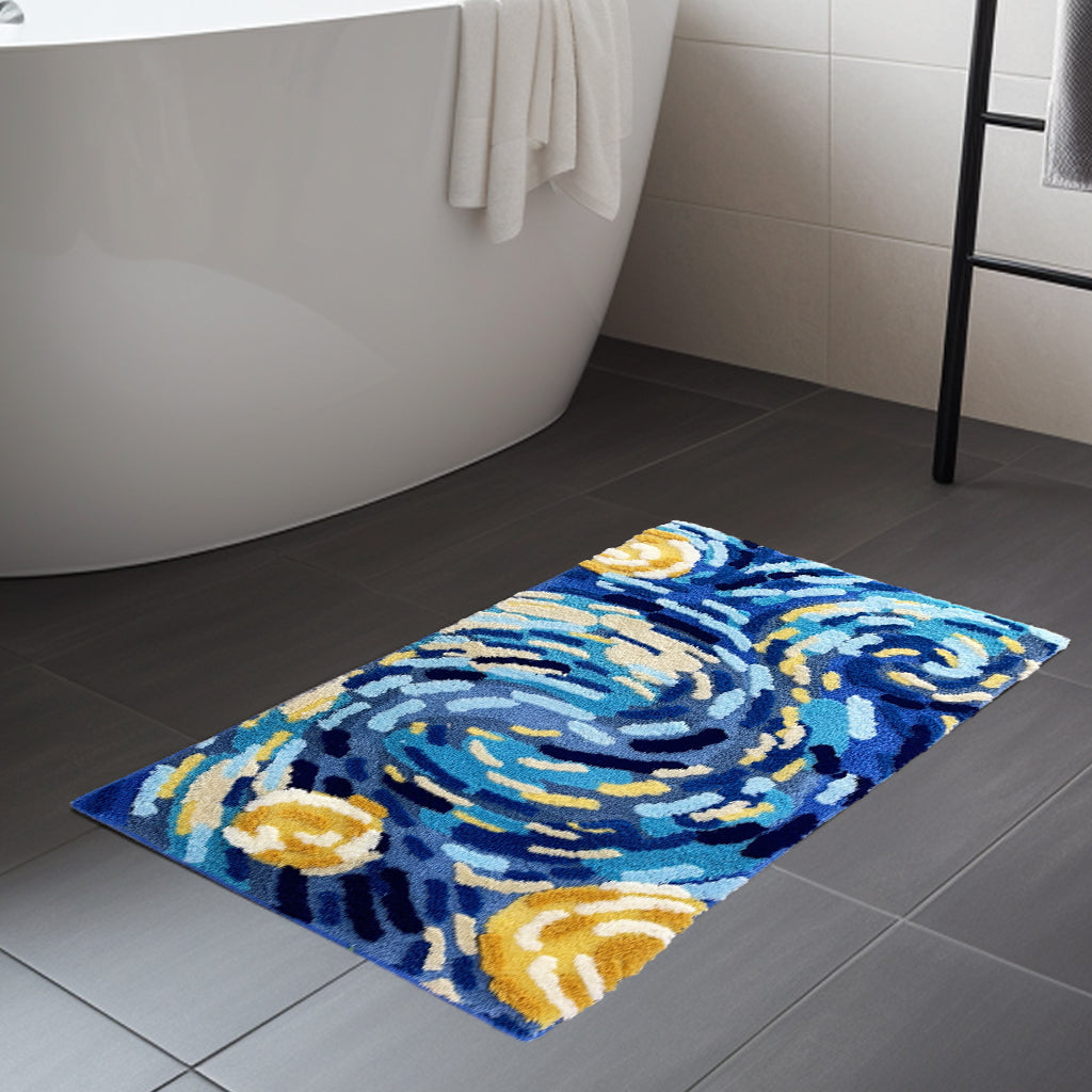 Feblilac Starry Night Tufted Bath Mat