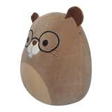 14-Inch Brown Beaver with Tan Tummy and Glasses Plush Toy