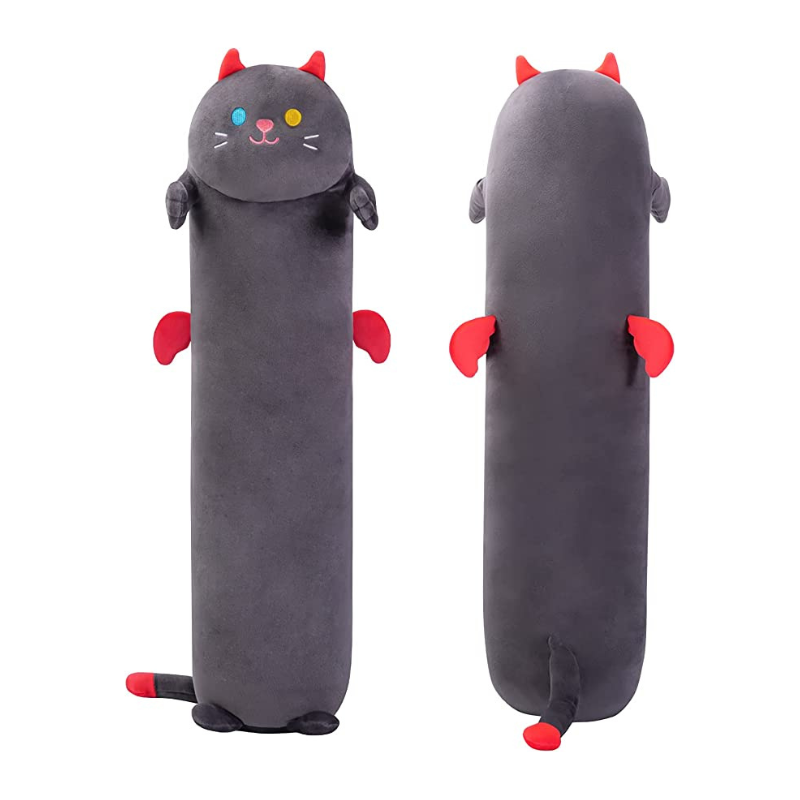 Long Black Cat Plush Soft Body Pillow