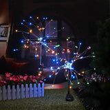 2PCS Solar Powered 105LED Starburst Fireworks Fairy String Landscape Light Christmas Outdoor Decor