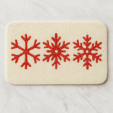 Feblilac Red Snowflake Christmas Bath Mat – Soft Tufted Holiday Bathroom Rug