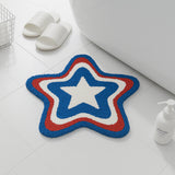 Patriotic Star Tufted Bath Mat – Red White Blue Rug for July 4th Decor