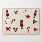 Feblilac Nutcracker Christmas Bath Mat – Festive Tufted Holiday Bathroom Rug