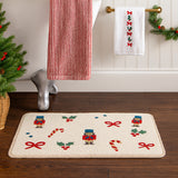 Feblilac Nutcracker Christmas Bath Mat – Festive Tufted Holiday Bathroom Rug