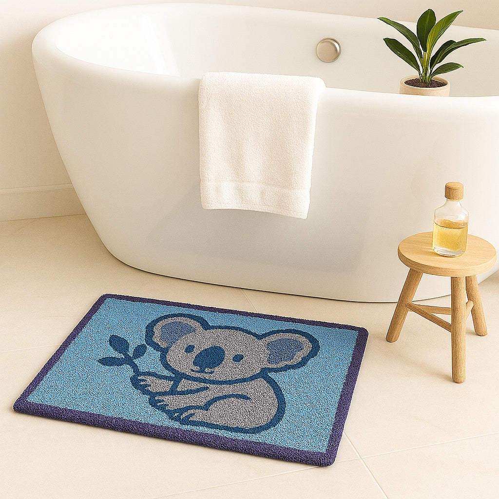 Feblilac Koala Bath Mat – Soft, Non-Slip Animal Rug for Kids’ Room, Bathroom, or Nursery